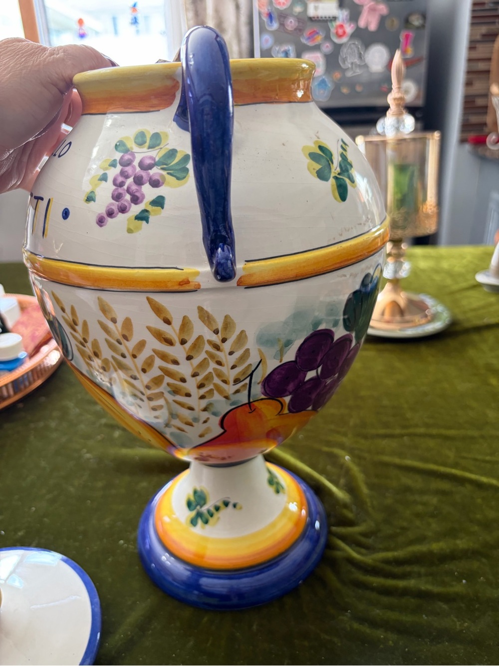 Hand-Painted Biscotti Jar - Multicolor Ceramic Canister - Picture 8 of 13